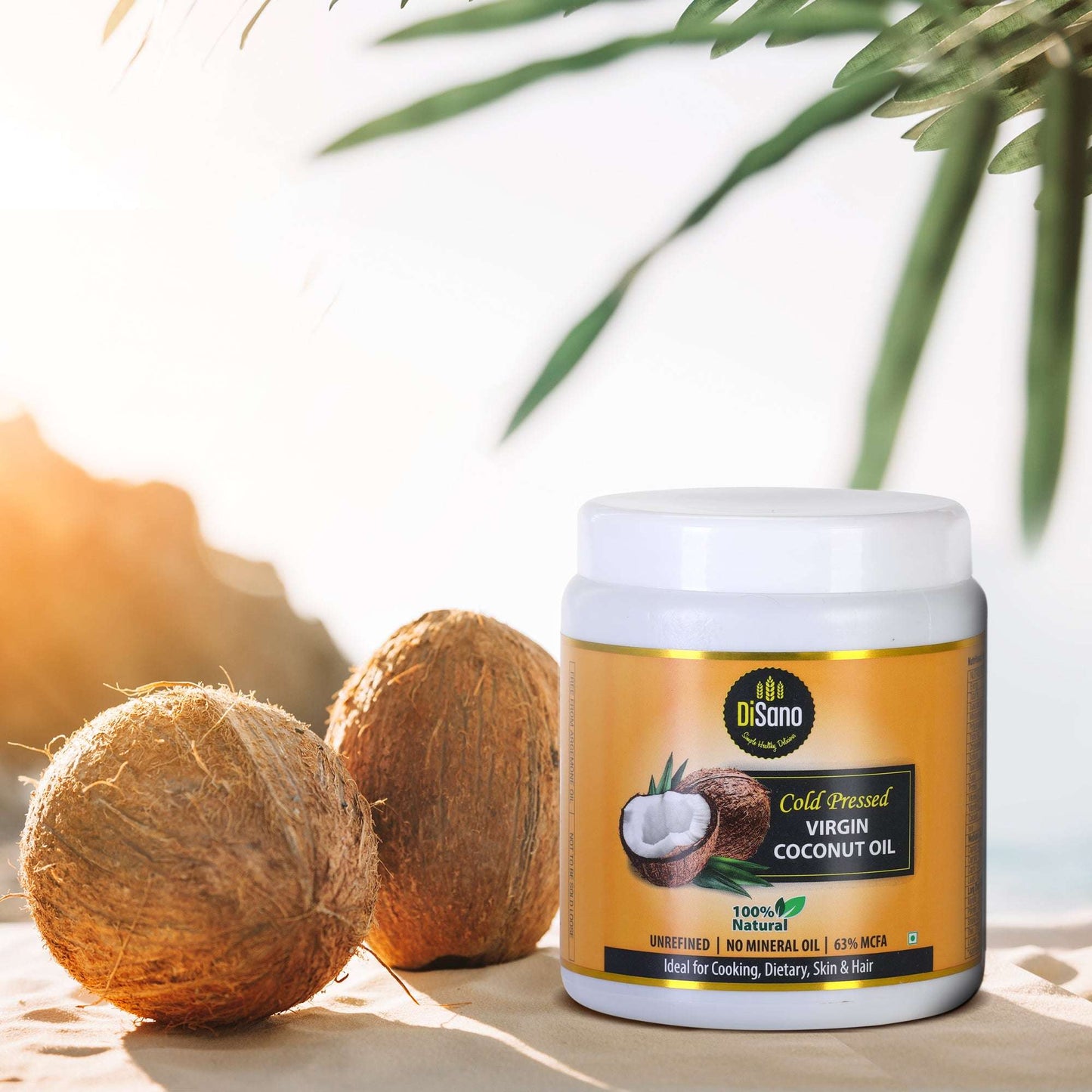 DiSano Cold Press Virgin Coconut Oil, Wide mouth Jar, 500ml