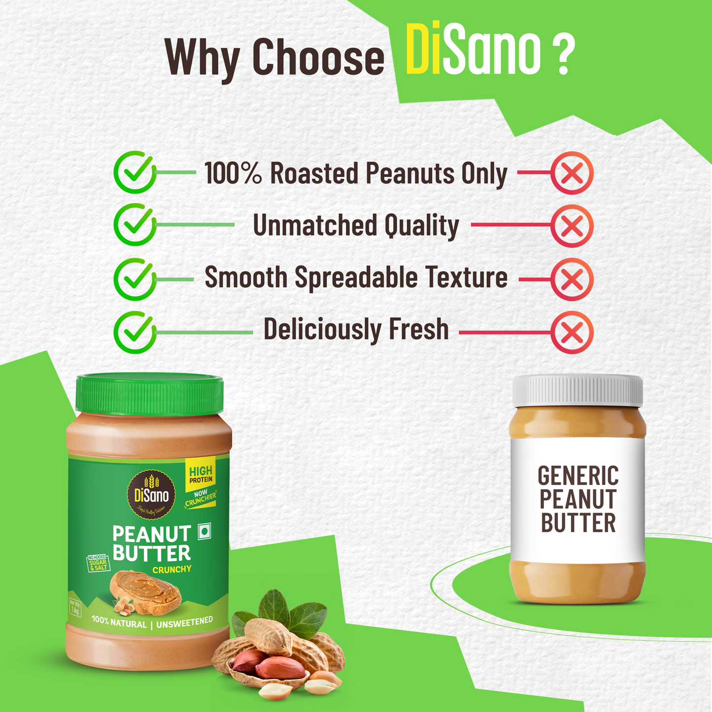 Natural Peanut Butter Crunchy 1Kg, Unsweetened, High Protein Peanut Butter, No Added Sugar Or Salt, Vegan, 100% Roasted Peanut Butter Roasted Peanut Butter