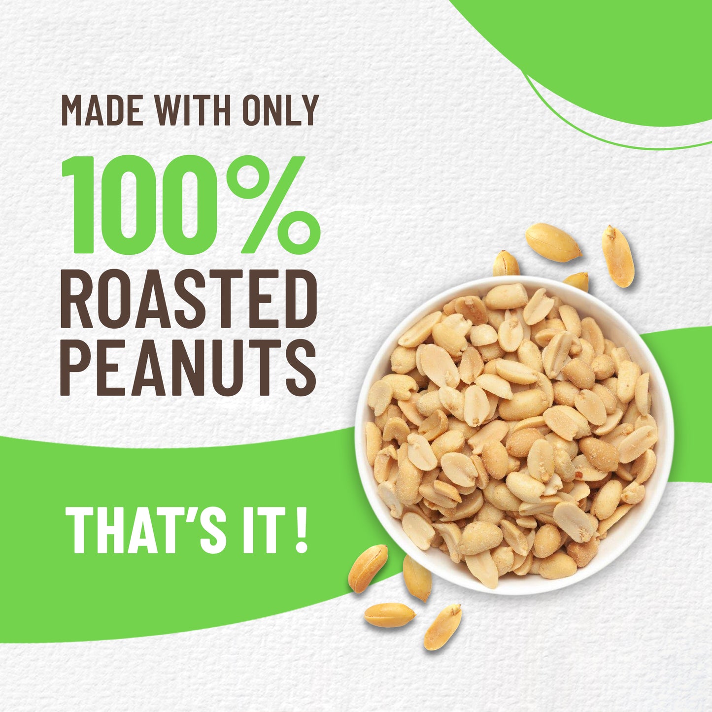 Natural Peanut Butter Creamy 1kg, Unsweetened, High Protein Peanut Butter, No Added Sugar or Salt, Vegan, Gluten-Free Nut Butter Spread, 100% Roasted Peanut Butter