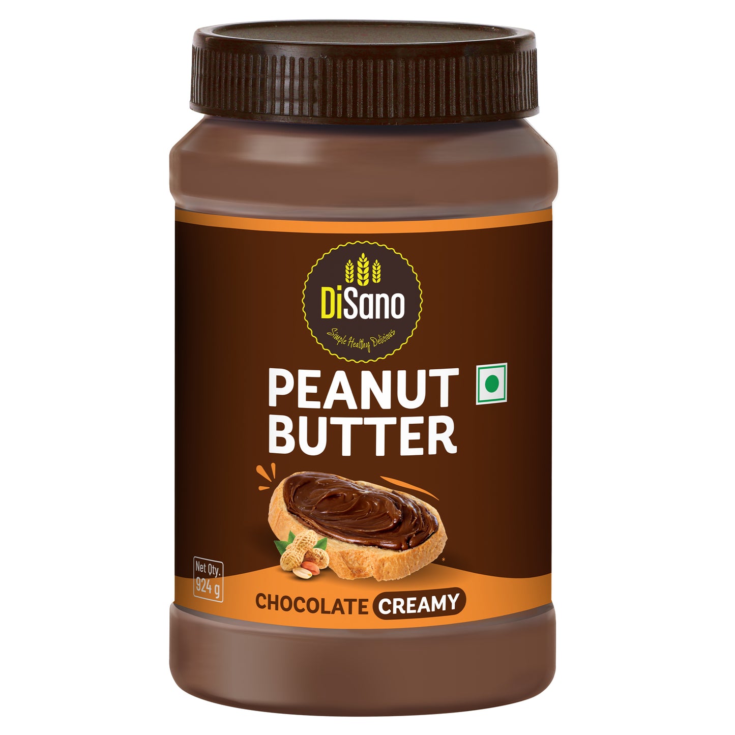 Chocolate Peanut Butter Creamy, 924g, 23g Protein & 6.4g Dietary Fibre, Tasty & Healthy Chocolate Spread for Breakfast & Snacks, Made with Premium Roasted Peanuts, Zero Cholesterol & Trans Fat
