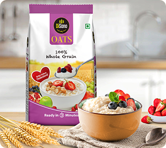 Disano Oats, 1kg, Natural Whole Grain, High in Protein and Fibre, Rolled Oats