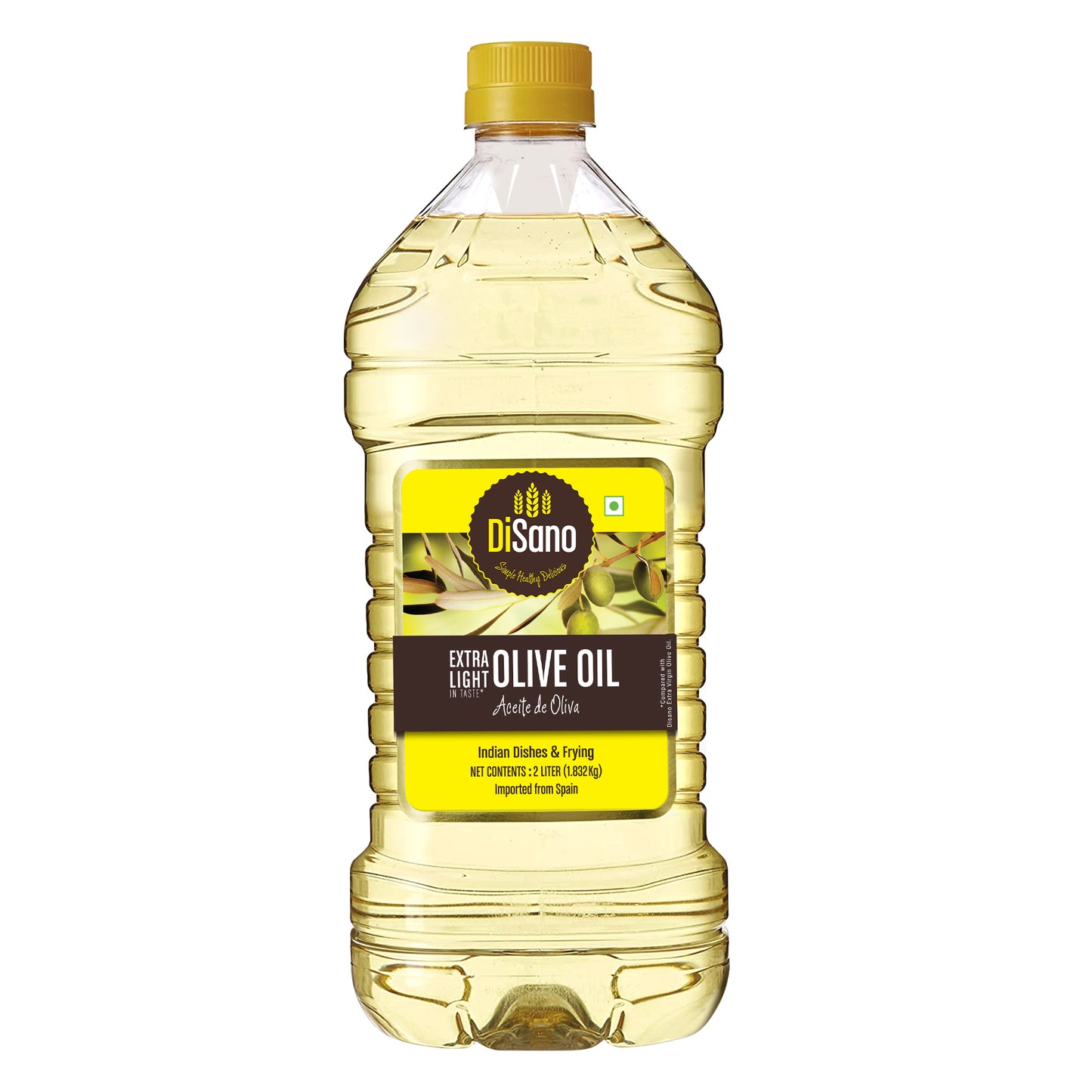 DiSano Extra Light Olive Oil, Ideal for Indian dishes and frying, 2L