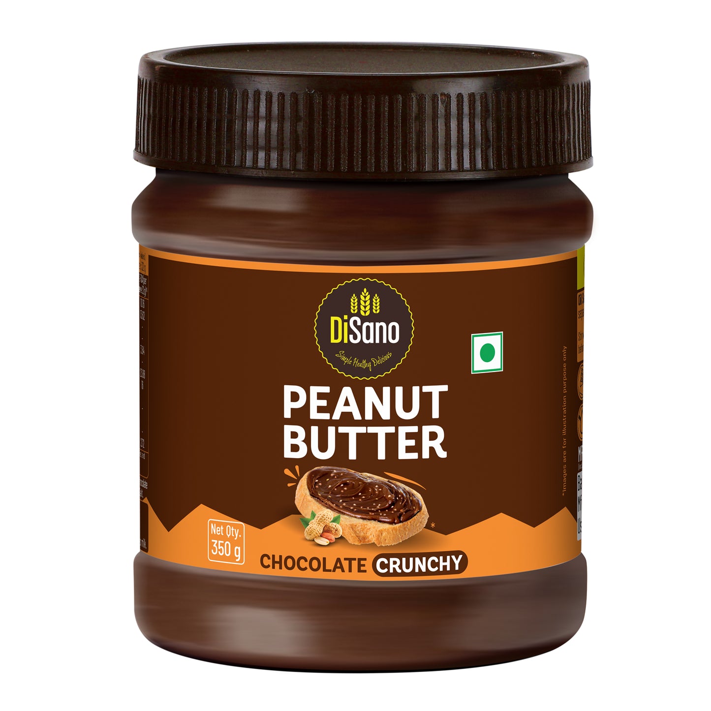 Chocolate Peanut Butter Crunchy, 350g, 23g Protein & 6.4g Dietary Fibre, Tasty & Healthy Chocolate Spread for Breakfast & Snacks, Made with Premium Roasted Peanuts, Zero Cholesterol & Trans Fat