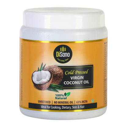 DiSano Cold Press Virgin Coconut Oil, Wide mouth Jar, 500ml