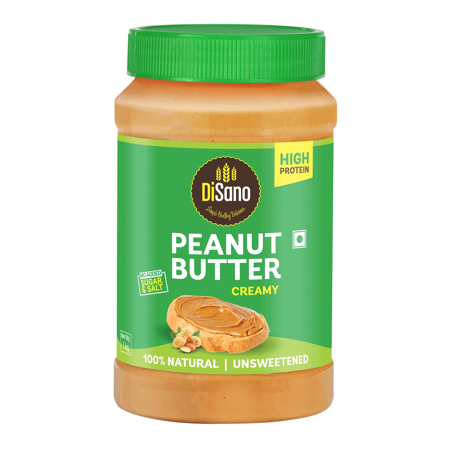 Natural Peanut Butter Creamy 1kg, Unsweetened, High Protein Peanut Butter, No Added Sugar or Salt, Vegan, Gluten-Free Nut Butter Spread, 100% Roasted Peanut Butter