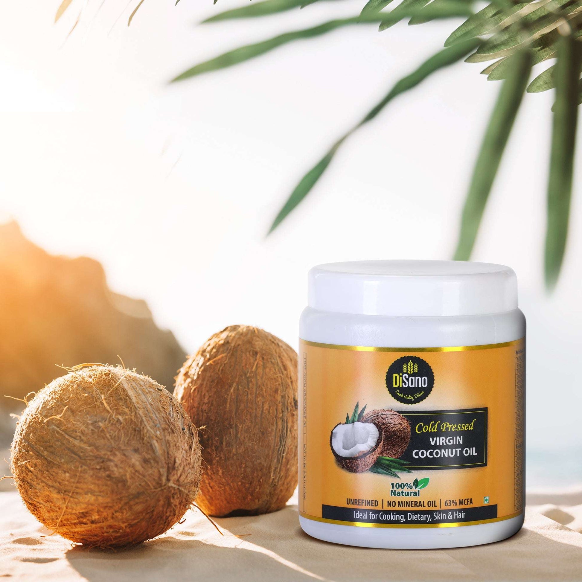 DiSano Cold Press Virgin Coconut Oil, Wide mouth Jar, 500ml
