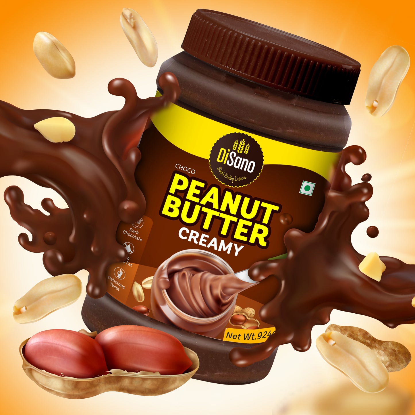 DiSano Chocolate Peanut Butter Creamy, 924g