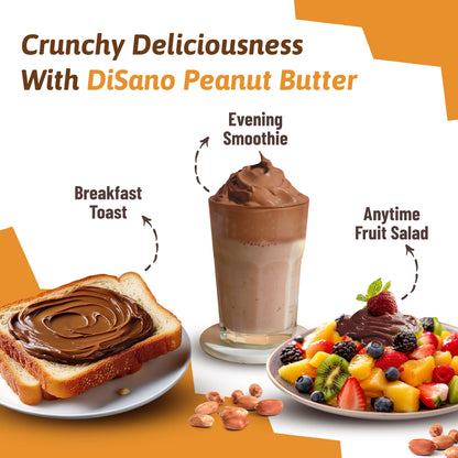 Chocolate Peanut Butter Crunchy, 350g, 23g Protein & 6.4g Dietary Fibre, Tasty & Healthy Chocolate Spread for Breakfast & Snacks, Made with Premium Roasted Peanuts, Zero Cholesterol & Trans Fat