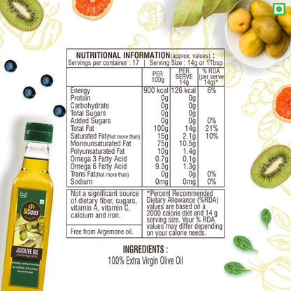 DiSano Extra Virgin Olive Oil, First Cold Pressed, 250ml
