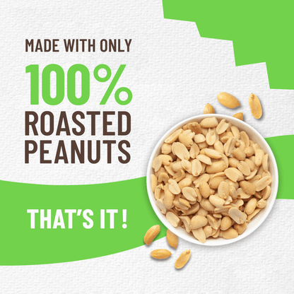 Natural Peanut Butter Crunchy 1Kg, Unsweetened, High Protein Peanut Butter, No Added Sugar Or Salt, Vegan, 100% Roasted Peanut Butter Roasted Peanut Butter