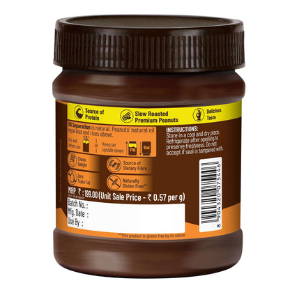 Chocolate Peanut Butter Crunchy, 350g, 23g Protein & 6.4g Dietary Fibre, Tasty & Healthy Chocolate Spread for Breakfast & Snacks, Made with Premium Roasted Peanuts, Zero Cholesterol & Trans Fat