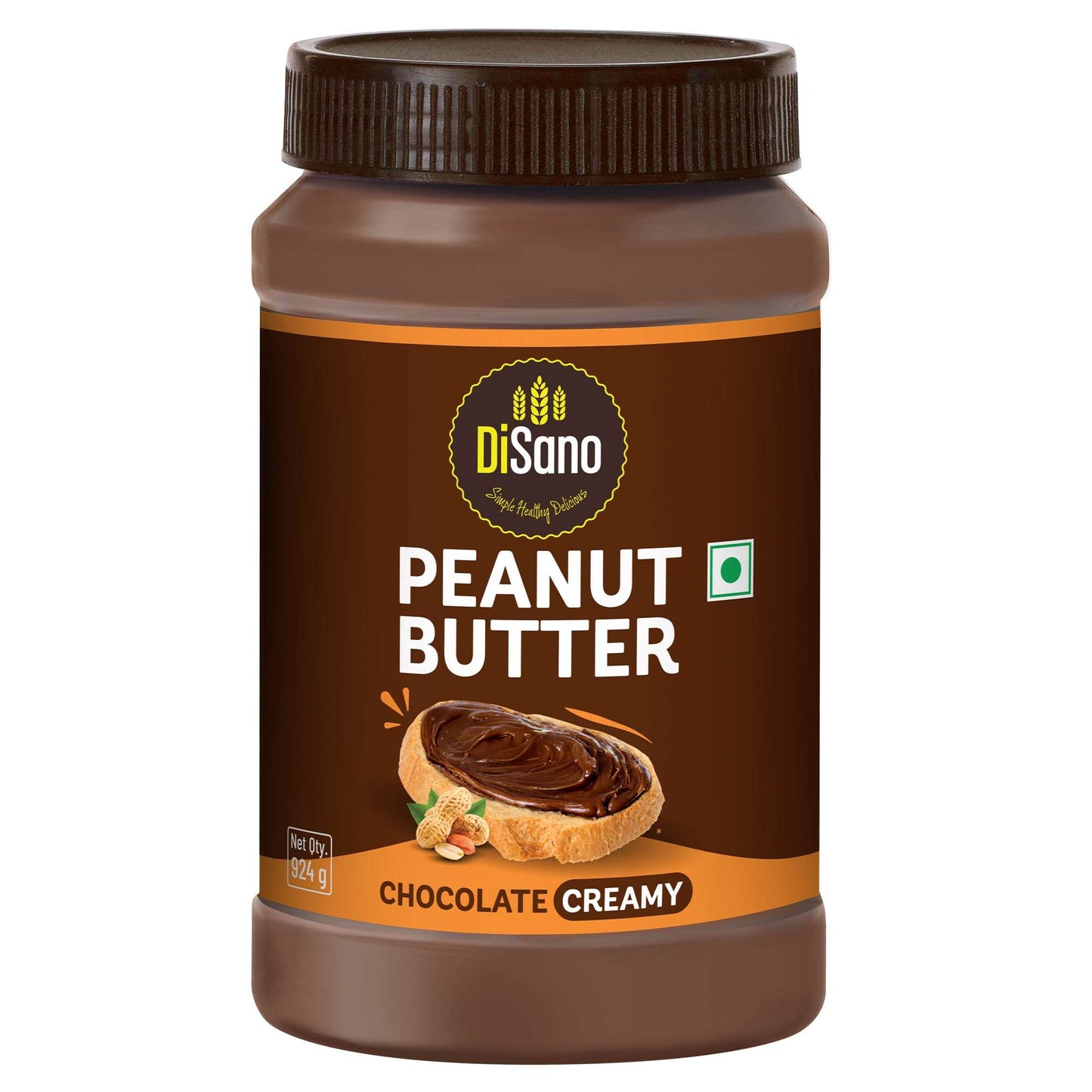 Chocolate Peanut Butter Creamy, 924g, 23g Protein & 6.4g Dietary Fibre, Tasty & Healthy Chocolate Spread for Breakfast & Snacks, Made with Premium Roasted Peanuts, Zero Cholesterol & Trans Fat