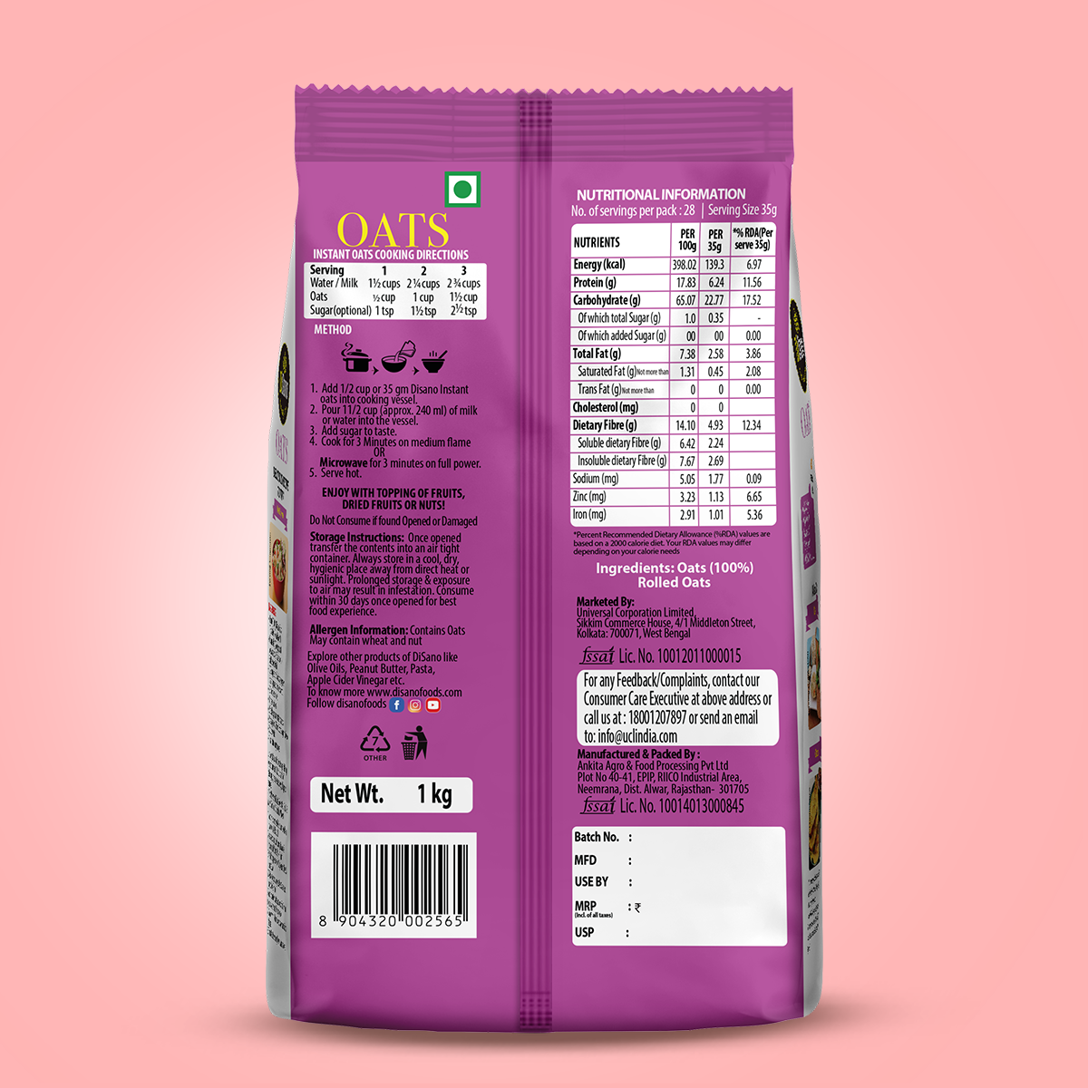 Oats - 100% Whole Grain