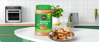Natural Peanut Butter Crunchy 1Kg, Unsweetened, High Protein Peanut Butter, No Added Sugar Or Salt, Vegan, 100% Roasted Peanut Butter Roasted Peanut Butter