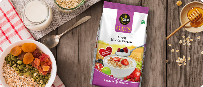 Disano Oats, 1kg, Natural  Whole Grain, High in Protein and Fibre, Rolled Oats